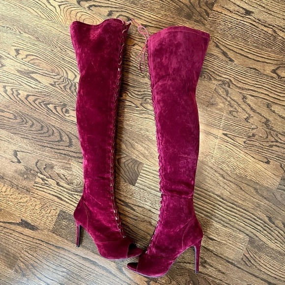 Wild Diva Wine Over the knee boots 8.5     #32 - Picture 1 of 13